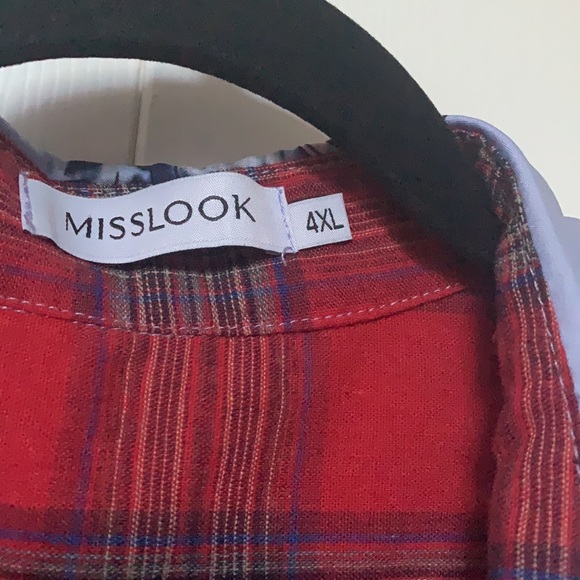 Misslook Collared Blouse 3/4 Sleeve Shirt 4XL - Picture 2 of 5